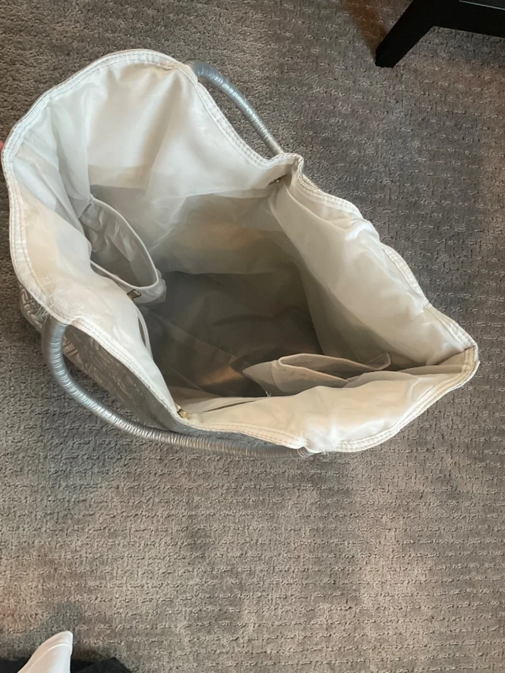 Silver Metallic Tote
